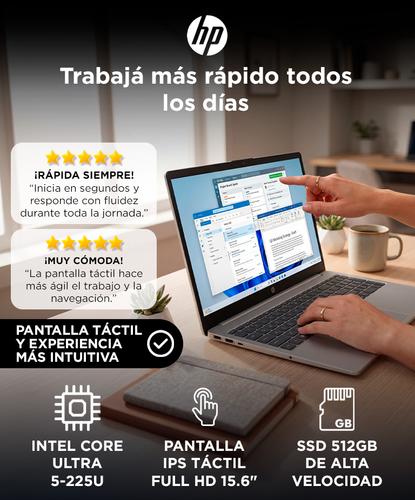 Notebook HP 15.6 AI Intel Core Ultra 5 225U 8GB 512GB Natural Silver Windows 11  - 1