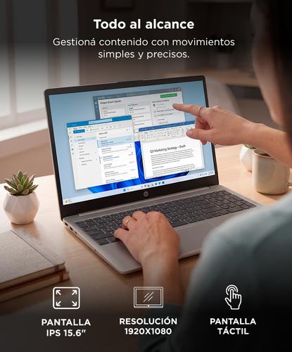 Notebook HP 15.6 AI Intel Core Ultra 5 225U 8GB 512GB Natural Silver Windows 11  - 3