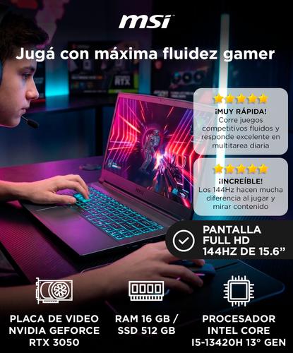 Notebook Gamer MSI Thin B13UC-1000 RAM 16 GB SSD 512 GB Intel Core i5 - 1