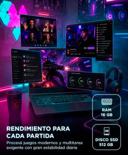 Notebook Gamer MSI Thin B13UC-1000 RAM 16 GB SSD 512 GB Intel Core i5 - 3