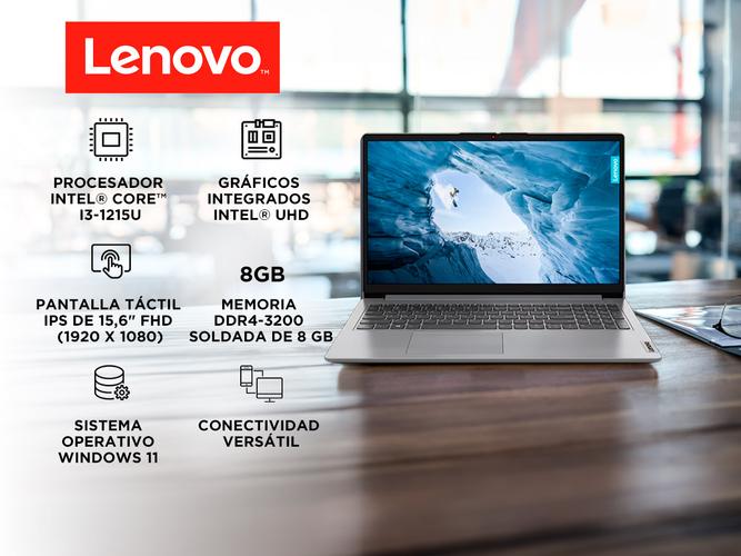 Notebook Lenovo Ideapad 1i Intel i3-1215U 8GB 256GB SSD 15 6 Touch Screen Win 11 - 1