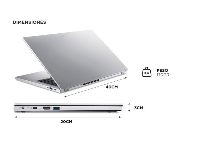 Notebook Acer Aspire Go 15 Slim Intel Core i3-N305 8GB 128GB 156 FHD IPS Win 11 - 5
