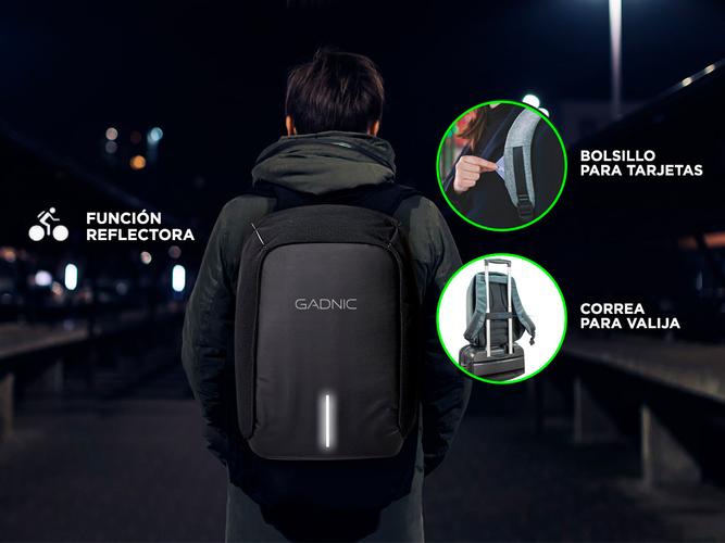 Mochila Antirrobo Gadnic 35L + Power Bank 26800mAh - 6