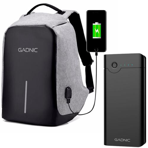 Mochila Antirrobo Gadnic 35L + Power Bank 26800mAh - 0