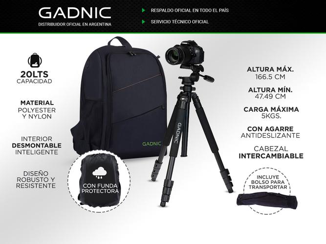 Kit Mochila Cámara Reflex + Trípode Fotografía Profesional - 1