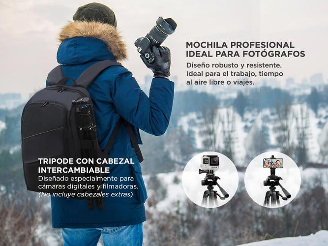 Kit Mochila Cámara Reflex + Trípode Fotografía Profesional - 2