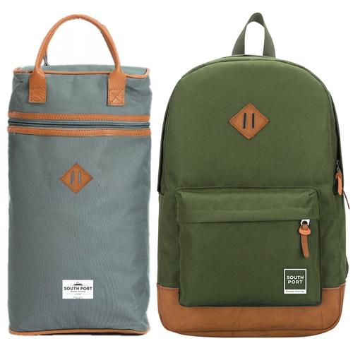 Kit Mochila Elegante South Port Urban + Mochila Matera Porta Termo Manijar Cuero - 0