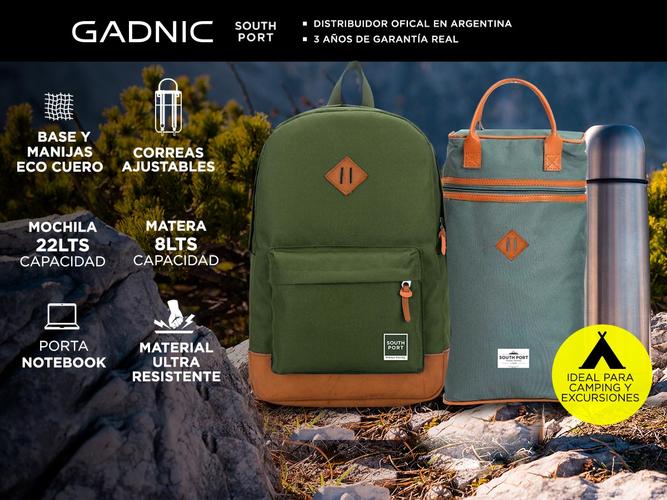 Kit Mochila Elegante South Port Urban + Mochila Matera Porta Termo Manijar Cuero - 1