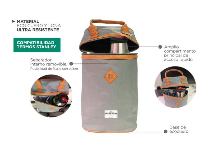 Kit Mochila Elegante South Port Urban + Mochila Matera Porta Termo Manijar Cuero - 3