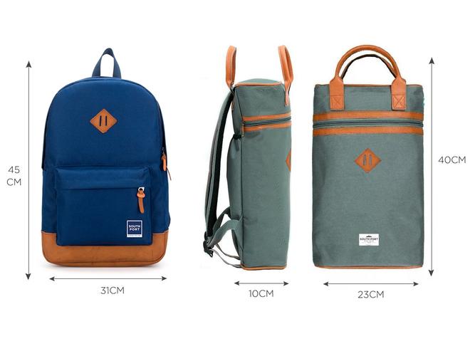 Kit Mochila Elegante South Port Urban + Mochila Matera Porta Termo Manijar Cuero - 5