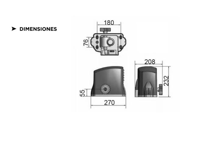 Motor portón Corredizo Control y Guías 400 Kg 1/4 HP - 5
