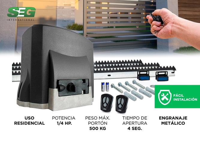 Motor Portón Corredizo SEG Fit Kit Automatización 500kg 1/4HP 4 seg/mt - 1