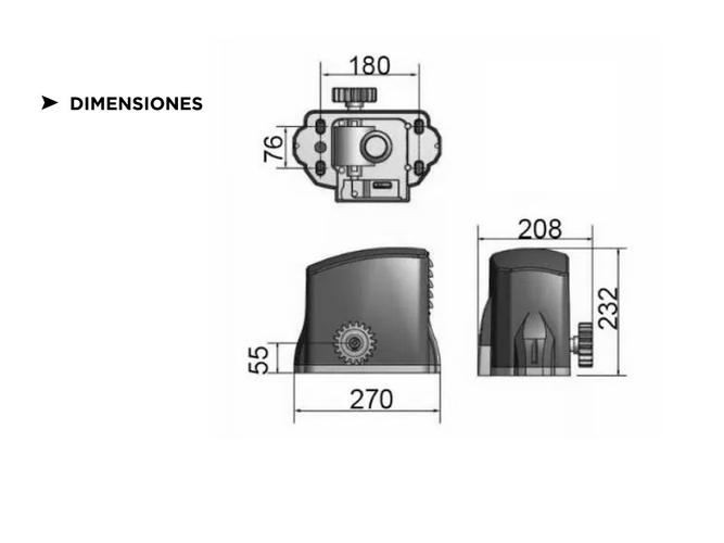Motor Portón Corredizo SEG Fit Kit Automatización 500kg 1/4HP 4 seg/mt - 3