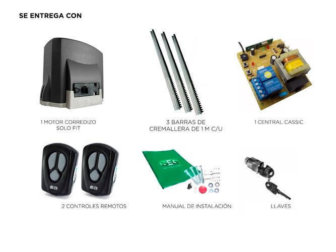 Motor Portón Corredizo SEG Fit Kit Automatización 500kg 1/4HP 4 seg/mt - 6
