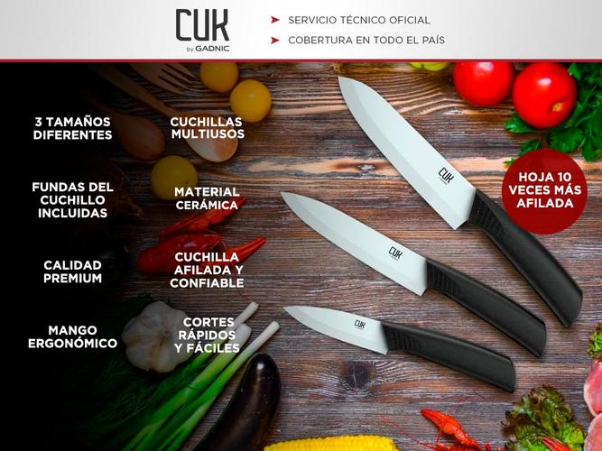 Set De 3 Cuchillos de Ceramica Gadnic CERAMIC3000 para Cocina - 1