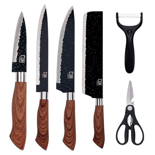 Set Gadnic x4 Cuchillos de Cocina Con Mango Antideslizante + Pelador +Tijera  - 0