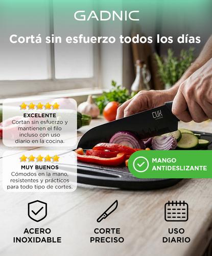 Set Cuchillos 7 Piezas Gadnic Cocina Acero Inoxidable  - 1