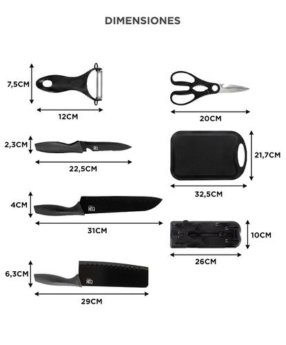 Set Cuchillos 7 Piezas Gadnic Cocina Acero Inoxidable  - 5