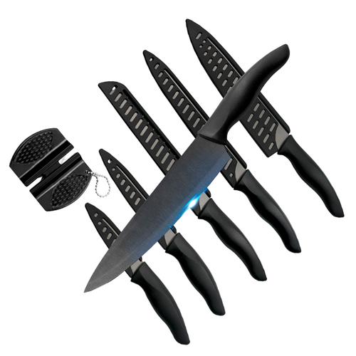 Juego de 6 Piezas Cuchillos Cocina Cuk by Gadnic De Acero Inoxidable - 0