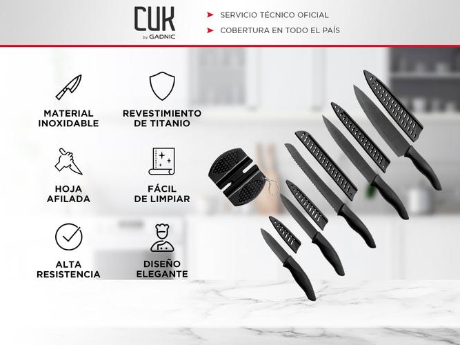 Juego de 6 Piezas Cuchillos Cocina Cuk by Gadnic De Acero Inoxidable - 1