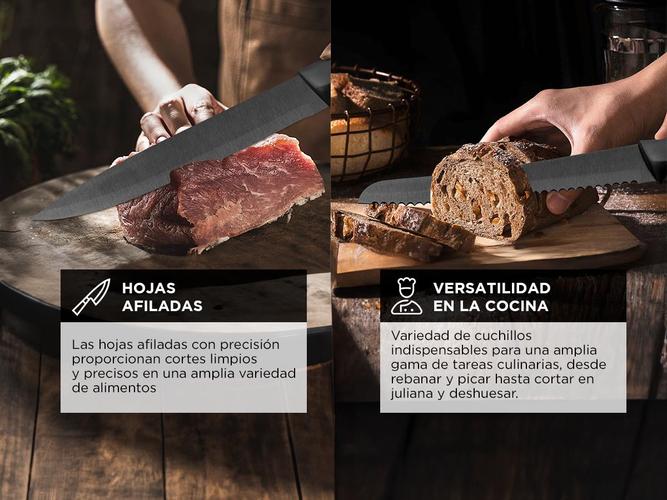 Juego de 6 Piezas Cuchillos Cocina Cuk by Gadnic De Acero Inoxidable - 2