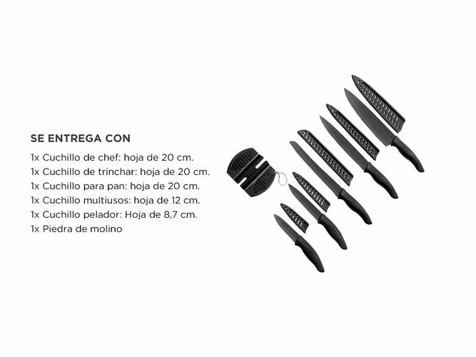 Juego de 6 Piezas Cuchillos Cocina Cuk by Gadnic De Acero Inoxidable - 6