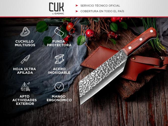 Cuchillo de Chef Forjado Cuk By Gadnic con Funda de Piel  - 1