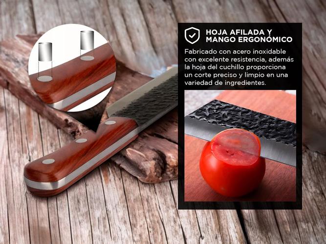 Cuchillo de Chef Forjado Cuk By Gadnic con Funda de Piel  - 3