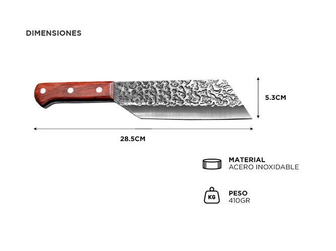 Cuchillo de Chef Forjado Cuk By Gadnic con Funda de Piel  - 4