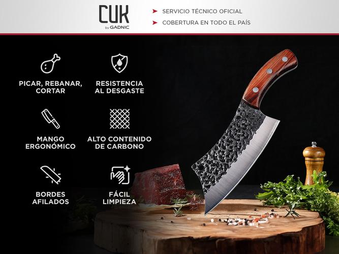 Cuchillo Chef De Cocina Profesional Gadnic De Acero Forjado A Mano - 1