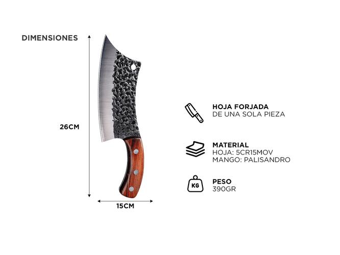 Cuchillo Chef De Cocina Profesional Gadnic De Acero Forjado A Mano - 3