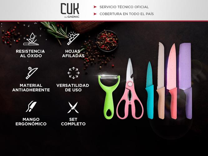 Juego De Cuchillos Gadnic Acero Inoxidable 6 Piezas Multicolores - 1
