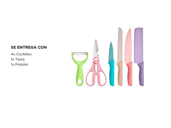 Juego De Cuchillos Gadnic Acero Inoxidable 6 Piezas Multicolores - 4