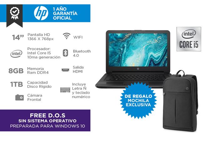Notebook HP 240 G6 Core i5 8gb 1Tb 14” + Mochila HP - 1
