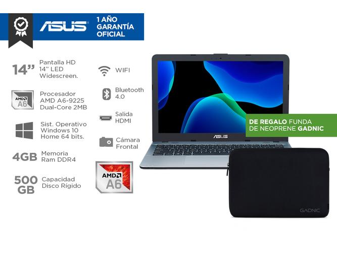 Notebook Asus A6 4gb 500gb Win 10 + Funda Neoprene - 1