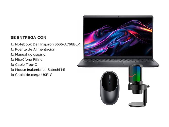 Kit De Notebook Dell Micrófono Y Mouse Inalámbrico - 6