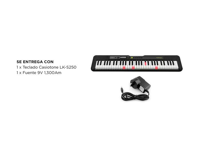 Teclado sensitivo Casio Casiotone LK-S250 + Fuente 9v 1300am - 6
