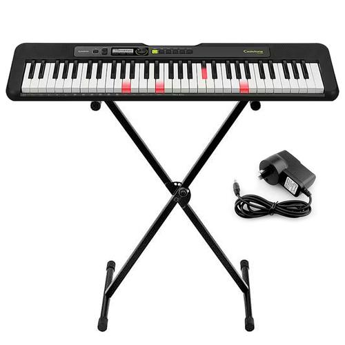 Teclado Sensitivo Casio Casiotone LK-S250 61 Teclas Con Luz Negro + Soporte Tipo Tijera Carlsbro + Fuente Alimentacion - 0