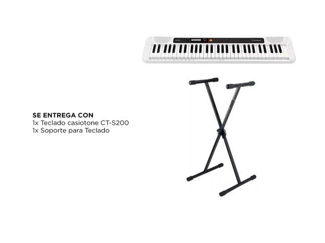 Teclado Musical Casio Casiotone CT-S200 61 teclas Blanco Soporte Tipo Tijera Carlsbro - 6