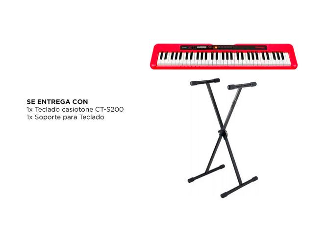 Teclado Musical Casio Casiotone CT-S200 61 teclas Rojo  Soporte Tipo Tijera Carlsbro - 6