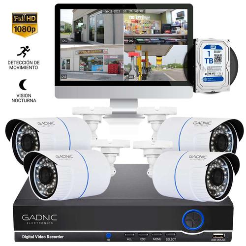 Cámaras de Seguridad x4 + DVR Gadnic SX15 Interior / Exterior Visión Nocturna 1tb - 0