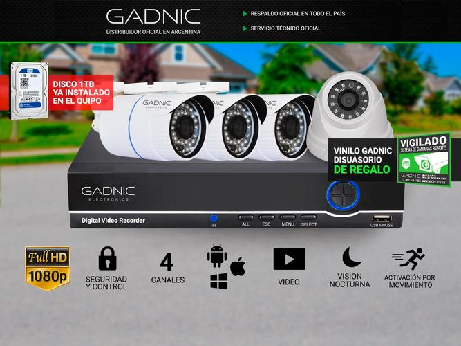 Kit DVR 4 Canales + 3 Cámaras CCTV Exterior + 1 CCTV Interior - 1