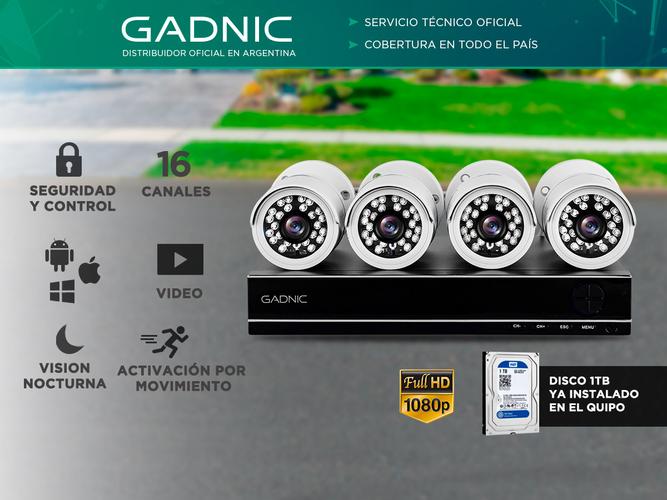 Kit DVR para 16 Canales + 4 Cámaras CCTV Exterior - 1