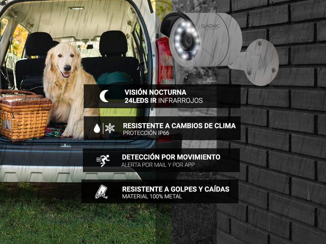 Cámaras de Seguridad x4  DVR Gadnic SX34 Interior  Exterior Visión Nocturna 1tb - 3