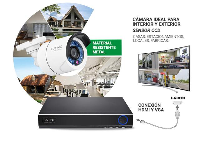 Cámaras de Seguridad x4  DVR Gadnic SX34 Interior  Exterior Visión Nocturna 1tb - 6