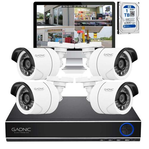 Kit de Seguridad 4 Cámaras P2P + DVR 8CH + Disco 1TB + Vinilo Disuasorio - 0