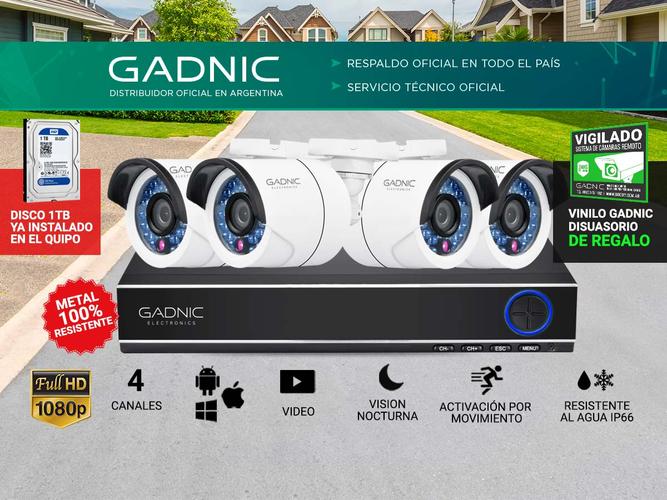 Cámaras de Seguridad x4 + DVR Gadnic SX38 Interior / Exterior IP CCTV Visión Nocturna 1Tb - 2