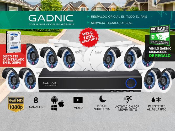 Cámaras de Seguridad x8 + DVR Gadnic SX39 Interior / Exterior IP CCTV Visión Nocturna 1Tb - 2