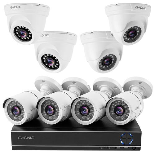 Kit 4 Cámaras de Seguridad Interior/Exterior + 4 Domos De Interior FULL HD 1080 Visión Nocturna - 0