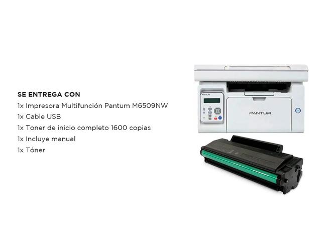 Kit Impresora Laser Multifunción Pantum 6509NW Monocromática  Tóner Original Pantum PD-219 - 6